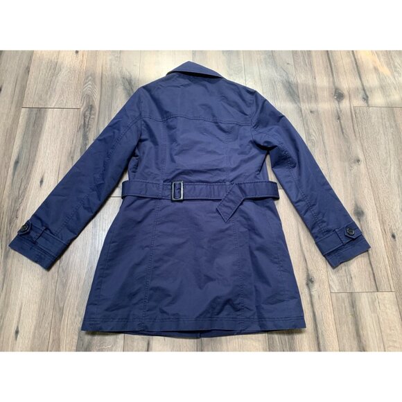 L.L. Bean Women’s Small Reg Navy Blue Old Port Trench Coat Jacket Item 287395 Po - Picture 6 of 8